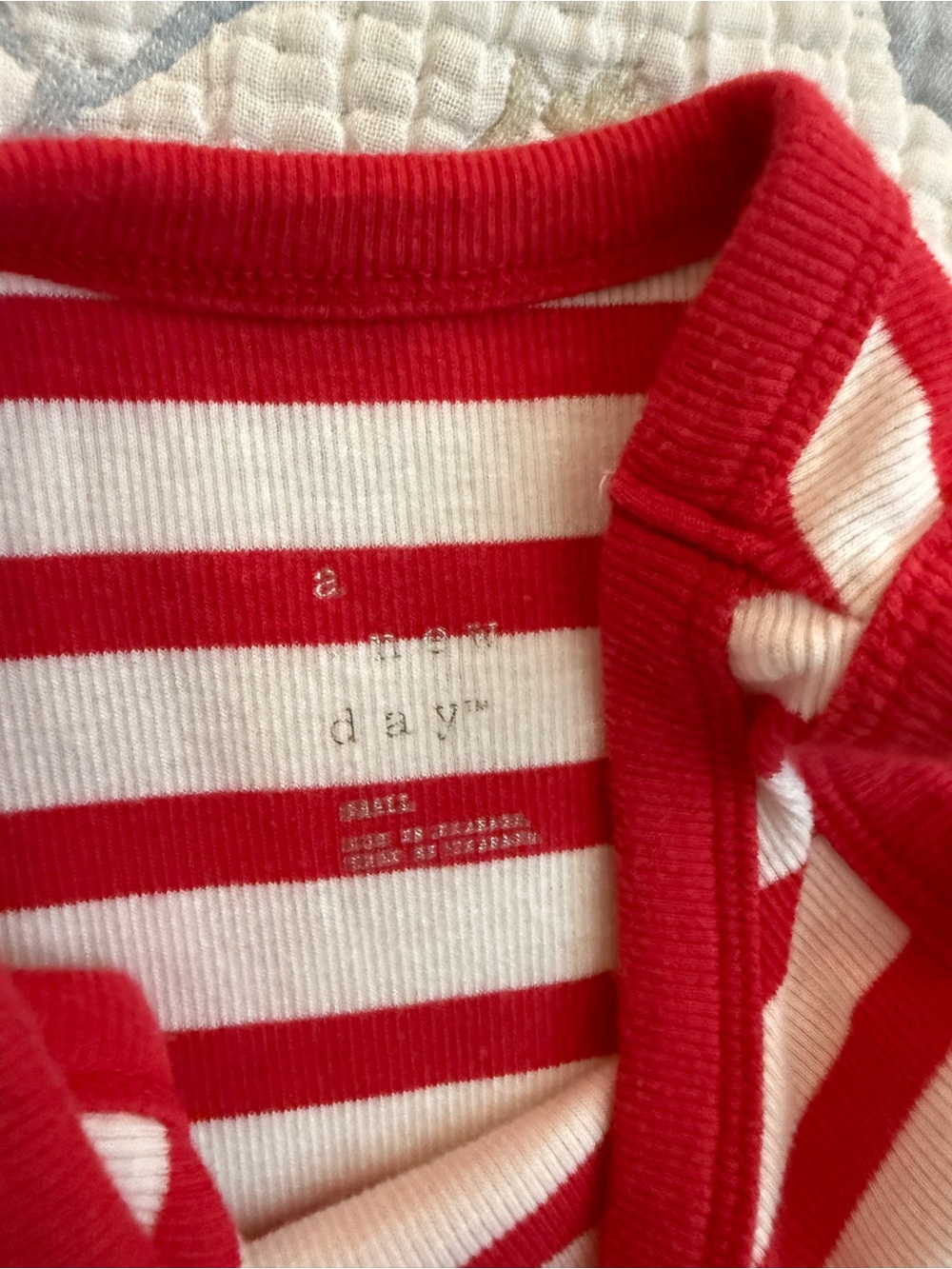 Red & White Striped Ribbed Tank Top - Picture 2 of 2